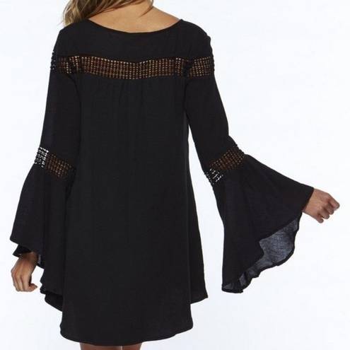 l*space L* Bloomfield Swim Cover Up Tunic Dress in Black Size Small