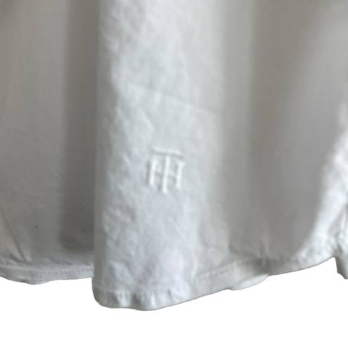 Tommy Hilfiger  Women Top Smock Neckline Large Cuff Sleeve 2X White Coastal Beach