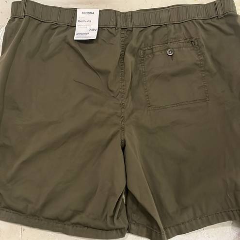 Sonoma Women Bermuda Shorts 24W Olive 🫒 Green