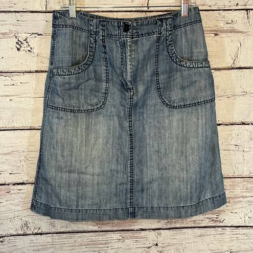 Talbots  Denim Skirt Lightweight Knee Length-6