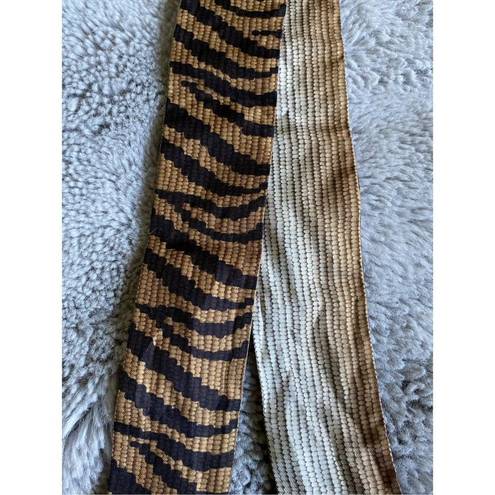 Furla  Women's Black & Brown Modern Zebra Print Scarf One Size