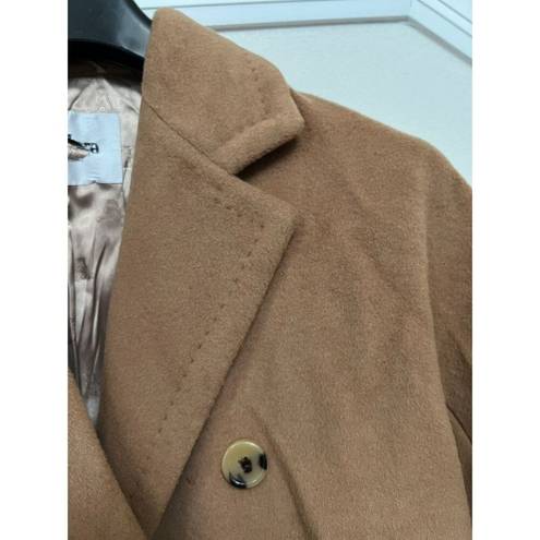 Max Mara Women's  Cashmere Wool Double Breasted Coat Overcoat M Camel