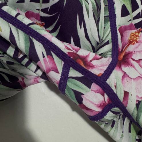 Zyia Active Floral Paradise Tropical Print Leggings Size Small