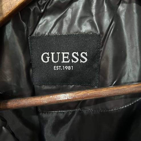 Guess  Black Puffer Jacket with Shiny Silver Zippers. NWT. XL.