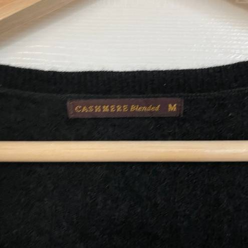 Uniqlo Cashmere blend cable knit black cardigan