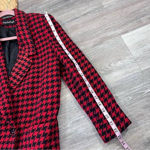 Houndstooth Vintage red & black  double breasted blazer jacket