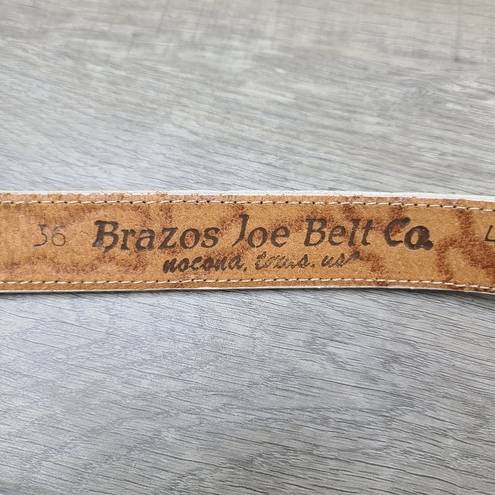 Krass&co Brazos Joe Belt . White & Black Cow Print Leather Belt Size 36