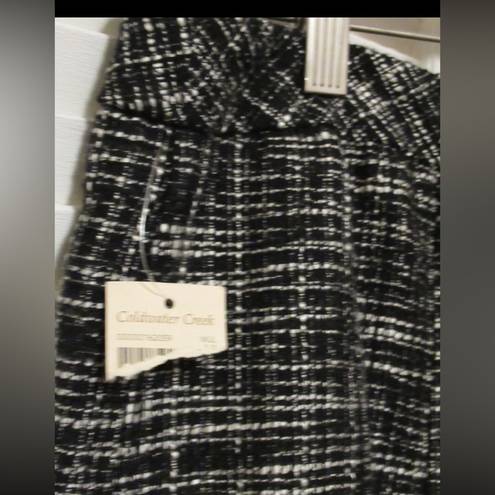 Coldwater Creek NWT  Womens size 16 Black white Tweed skirt