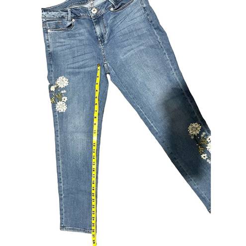 J.Jill  The Weekender Straight Leg Floral Boho Embroidered Denim Jeans 6P Petite