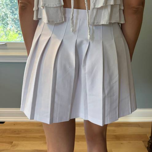 White Pleated Cheer Skirt