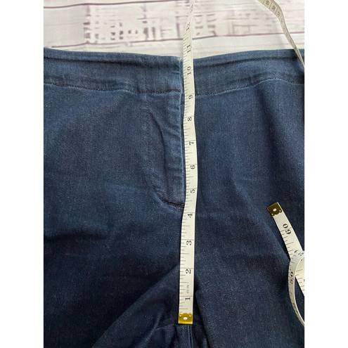 Talbots  Petites Signature Blue Denim Capri Pants Womens 14p Mid Rise 36x20