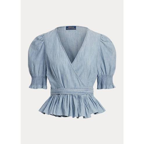 Polo  Ralph Lauren Cotton Chambray Wrap Top