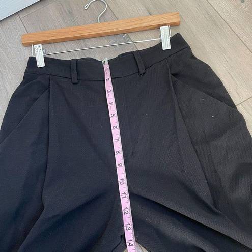 Oak + Fort  black front pleat trousers high waist size 6