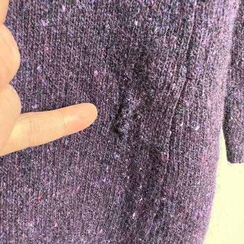 J.Jill  Sweater Womens XL Purple Turtleneck Wool Cashmere Tunic Italian Yarn Knit