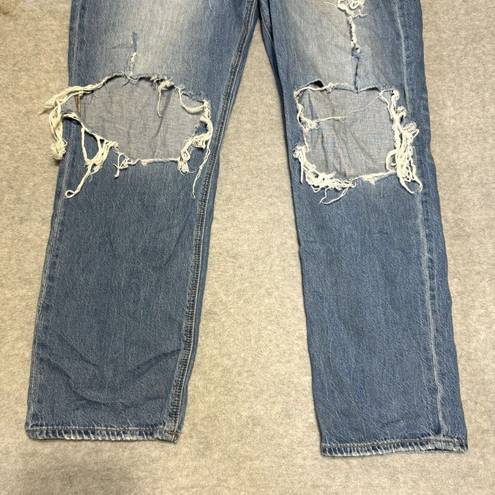 American Eagle  Womens Jeans Size 16R Tom Girl Button Fly Distressed Loose Boho