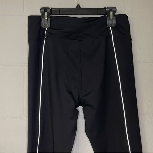 Good American Half Mesh Black Reflective Leggings