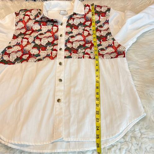 Krass&co Vintage 90s Tap &  Christmas Santa Button Down Blouse Top Women’s Size Medium