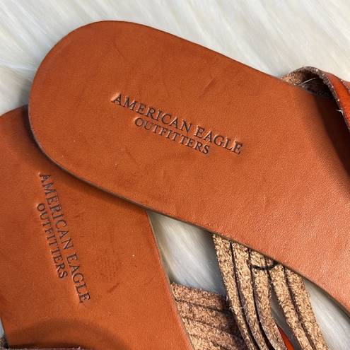 American Eagle  Brown Woven Thong Sandals