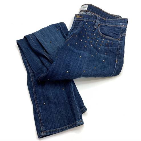 Hudson Jeans Hudson | Leigh Boyfriend Jeans Button Fly Studded Dark Wash