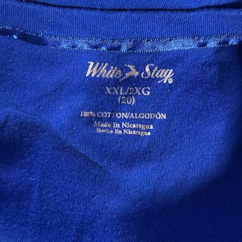 White Stag  Blouse Royal Blue Long Sleeve Size XXL