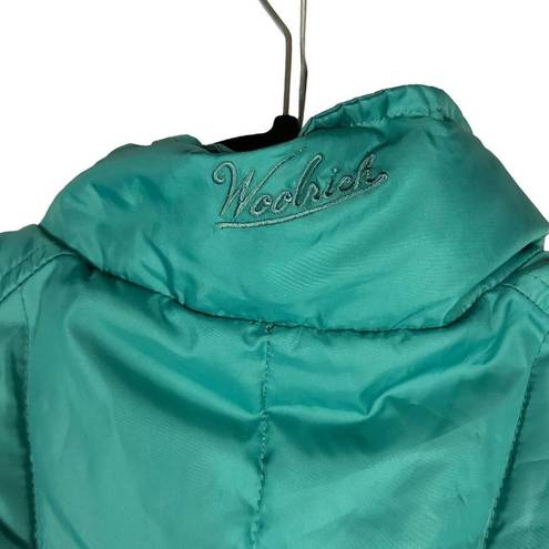 Woolrich  Womens Size L Quilted Puffer Vest Jacket Teal Green Full Zip Insulated