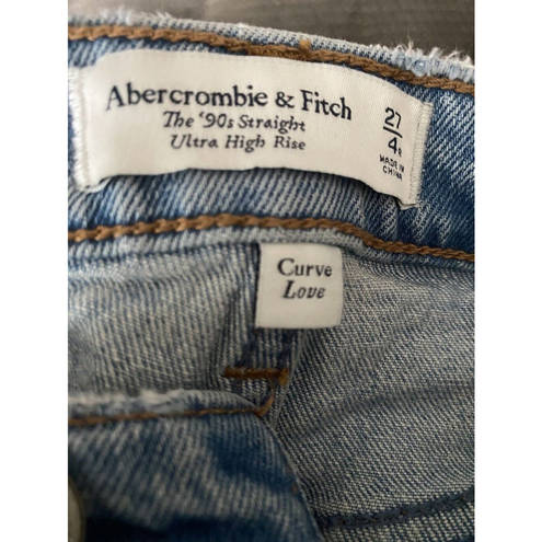 Abercrombie & Fitch Curve Love 90s Straight Ultra High Rise Jean Light Size 27 R