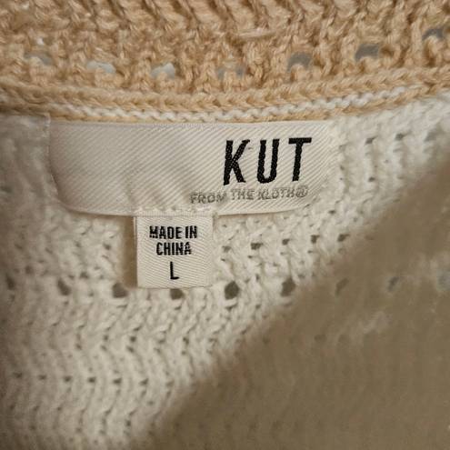 Kut From The Kloth  NOUR SLEEVELESS STRIPE CROCHET TOP SIZE Large