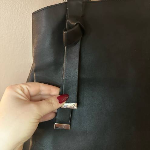 Nine West  Dark Gray Pleather Tote Bag