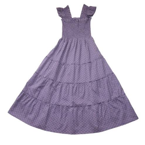 Hill House NWT  Ellie Nap Dress in Plum Floral Brocade Smocked Tiered Midi XS