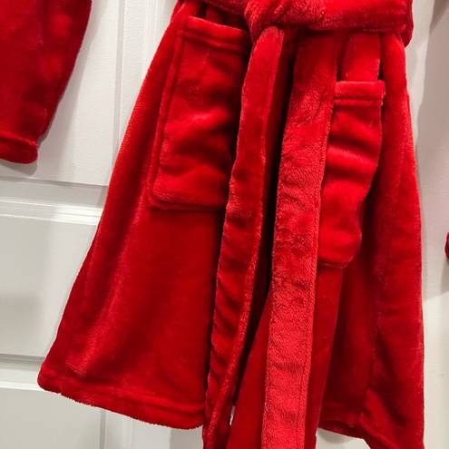 Juicy Couture  Red Plush Embroidered Robe Size S/M