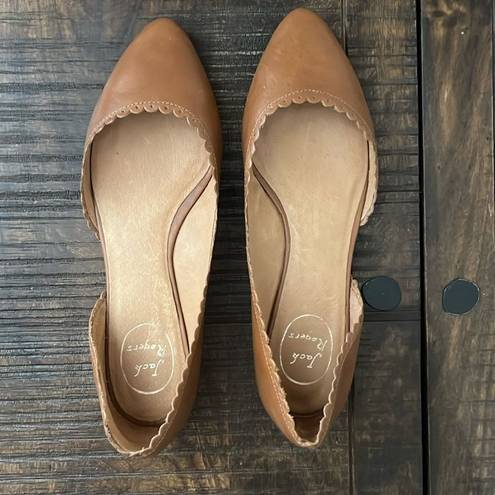 Jack Rogers  Scalloped Flats Leather Size 9