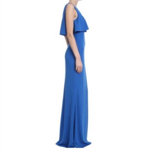 Badgley Mischka Fallon Popover  Gown Crepe Cobalt Blue