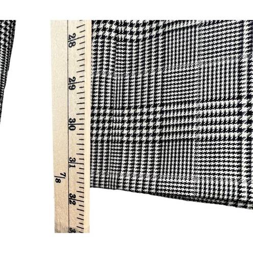 Lafayette 148  Dalton Pants Womens Size 8 Black White Houndstooth Plaid Wide Leg