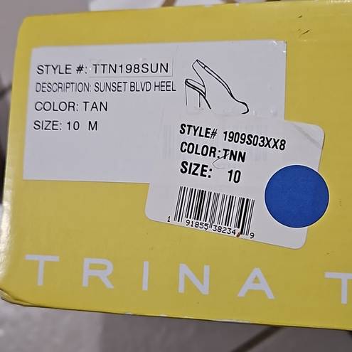 Trina Turk 💕💕 Sunset Blvd Suede Slingback Heels ~ Tan 10 New with Box (No Lid)