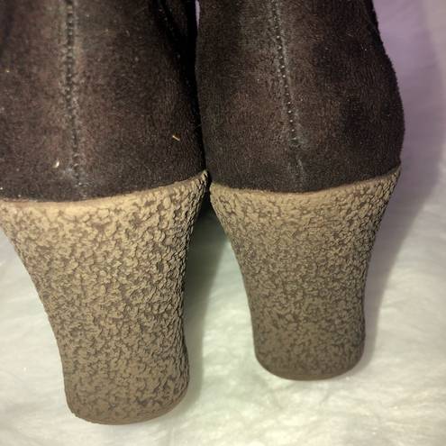 Refuge  brown suede wedge tall boots