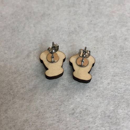 Disney Beauty and the Beast Chip Wood Stud Earrings