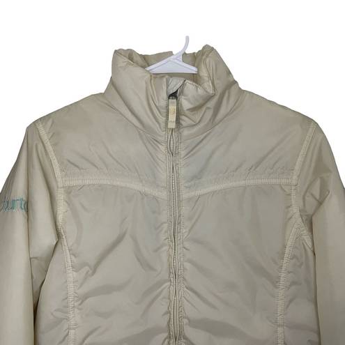 Burton Helsinki Botanical Winter Cream Snow Jacket Small Full Front Zip Pockets