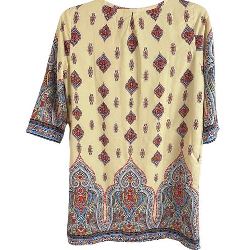 Gibson Latimer paisley shift cream dress women’s Size Medium