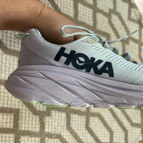 Hoka Rincon 3 Pastel Blue & Purple Comfortable Running Sneakers Size 6.5B