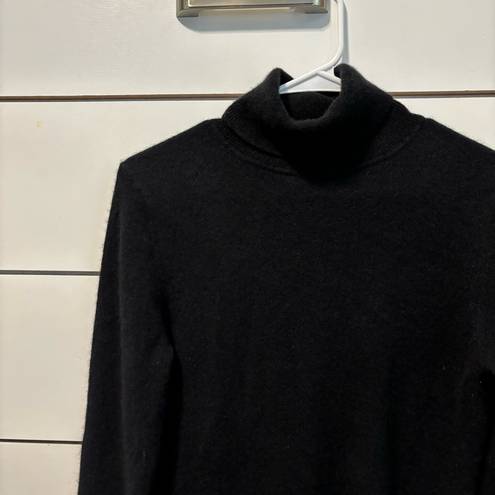 Garnet Hill  Essential Cashmere Turtleneck Sweater Black