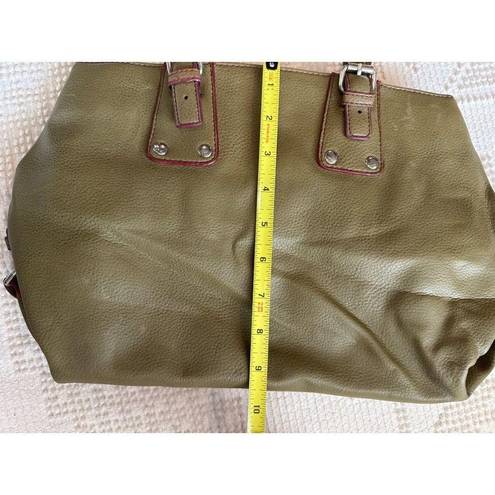 Tommy Hilfiger  Shoulder Bag Olive Green Leather Vintage 90s Y2K Lined Purse