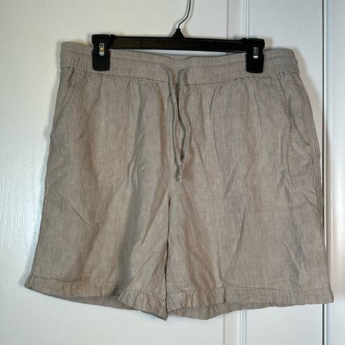 Bermuda Women's Intro. Love The Fit Tan Linen Blend  6" Shorts Size 10 EUC #7933