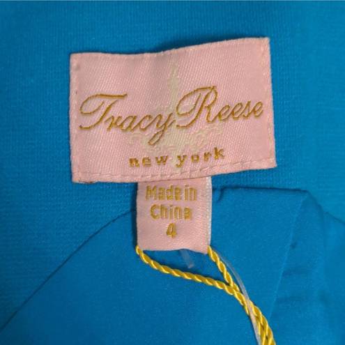 Tracy Reese  Womens Blue Azure Combo Shift Dress Black Contrast Knee Length 4 New