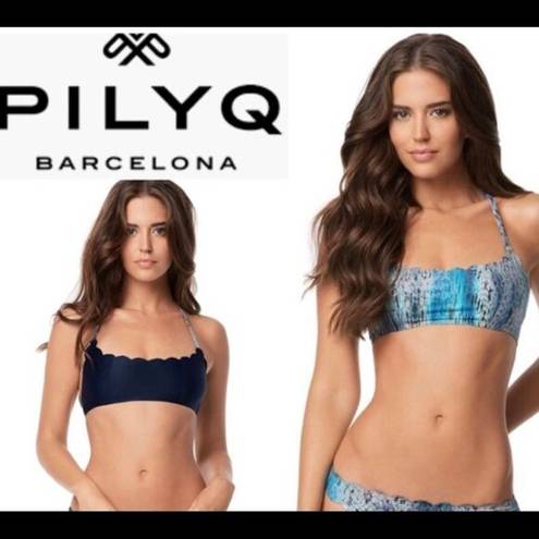 PilyQ New.  Python wave bikini top. NWT