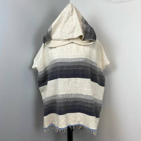 Lemlem NEW   Gray Striped Debizaza Hooded Poncho Large