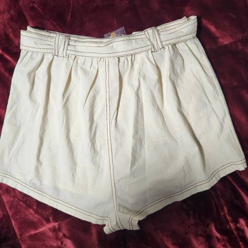 Free People NWT  Ynez Retro Tie Waist Pocket Shorts Size L