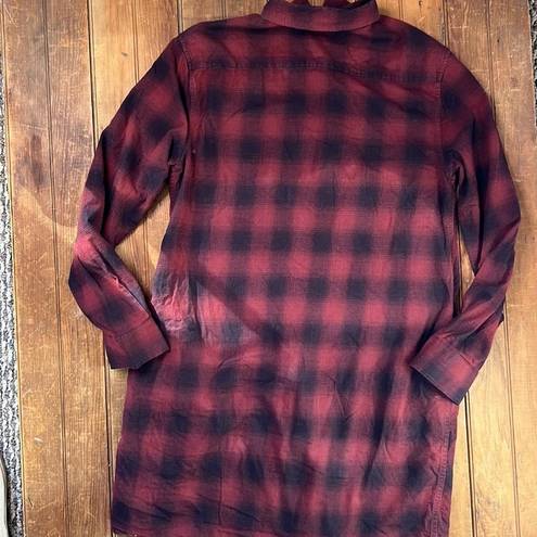 ALLSAINTS  Kayla red plaid flannel shirt dress