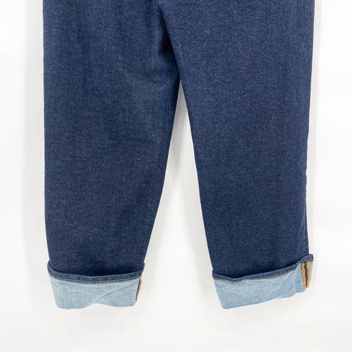Universal Standard  Stevie High Rise Straight Cuffed Jeans 27" in Dark Indigo