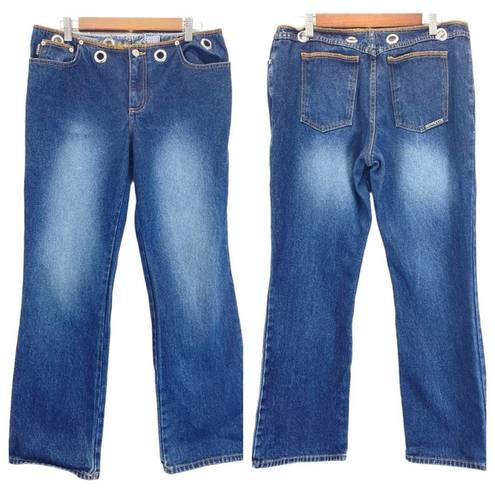 Edge VINTAGE Watch L.A. Womens 13-14  Jeans Grommet Raw  Rigid Cotton Denim Y2K