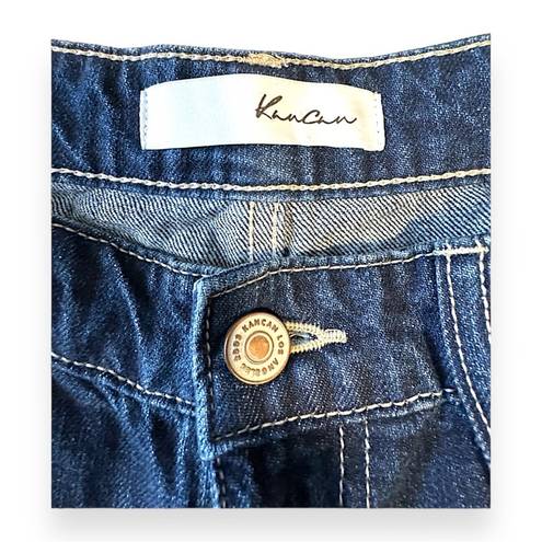 KanCan USA Kancan Denim Jeans Size 9/ 28 Raw Hem Dark Wash Blue Distressed Cut